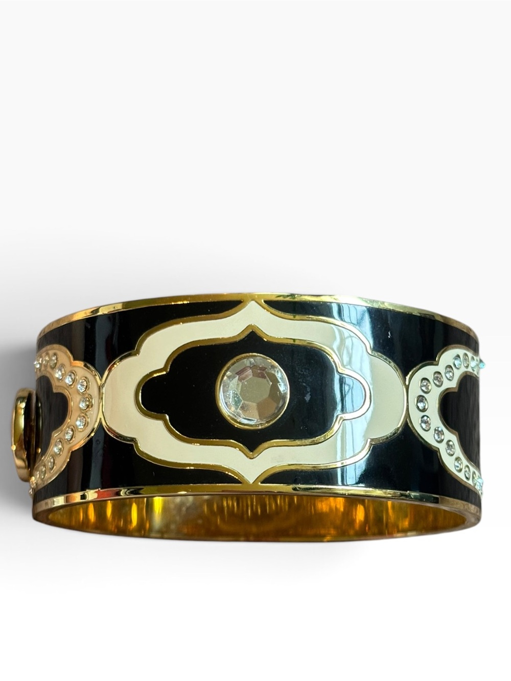 Spartina 449 Daufuskie Island Black and Gold Enamel Crystal-Accent Bracelet